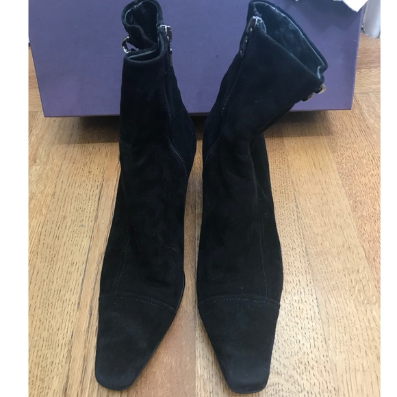 Prada Black Suede Ankle Boots - Picture 3 of 5